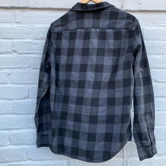 American Eagle Classic Gray & Black Buffalo Check Flannel - Size Men's Medium - Picture 5 of 5